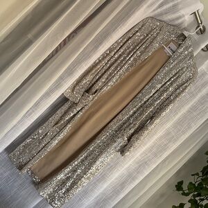 BB Dakota Silver Sequin Cardigan